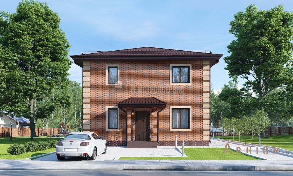 2. Проект двухэтажного дома в современном стиле с четырехскатной, t-75-01, площадью - 120 кв